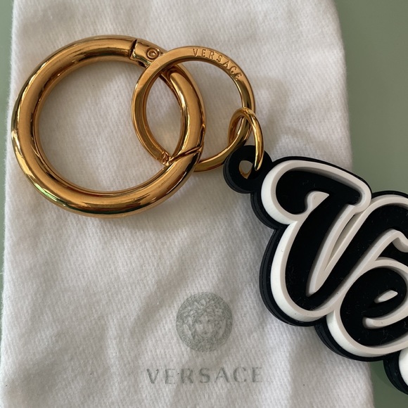 Versace Varsity Logo Silicone Key Chain - Picture 2 of 4